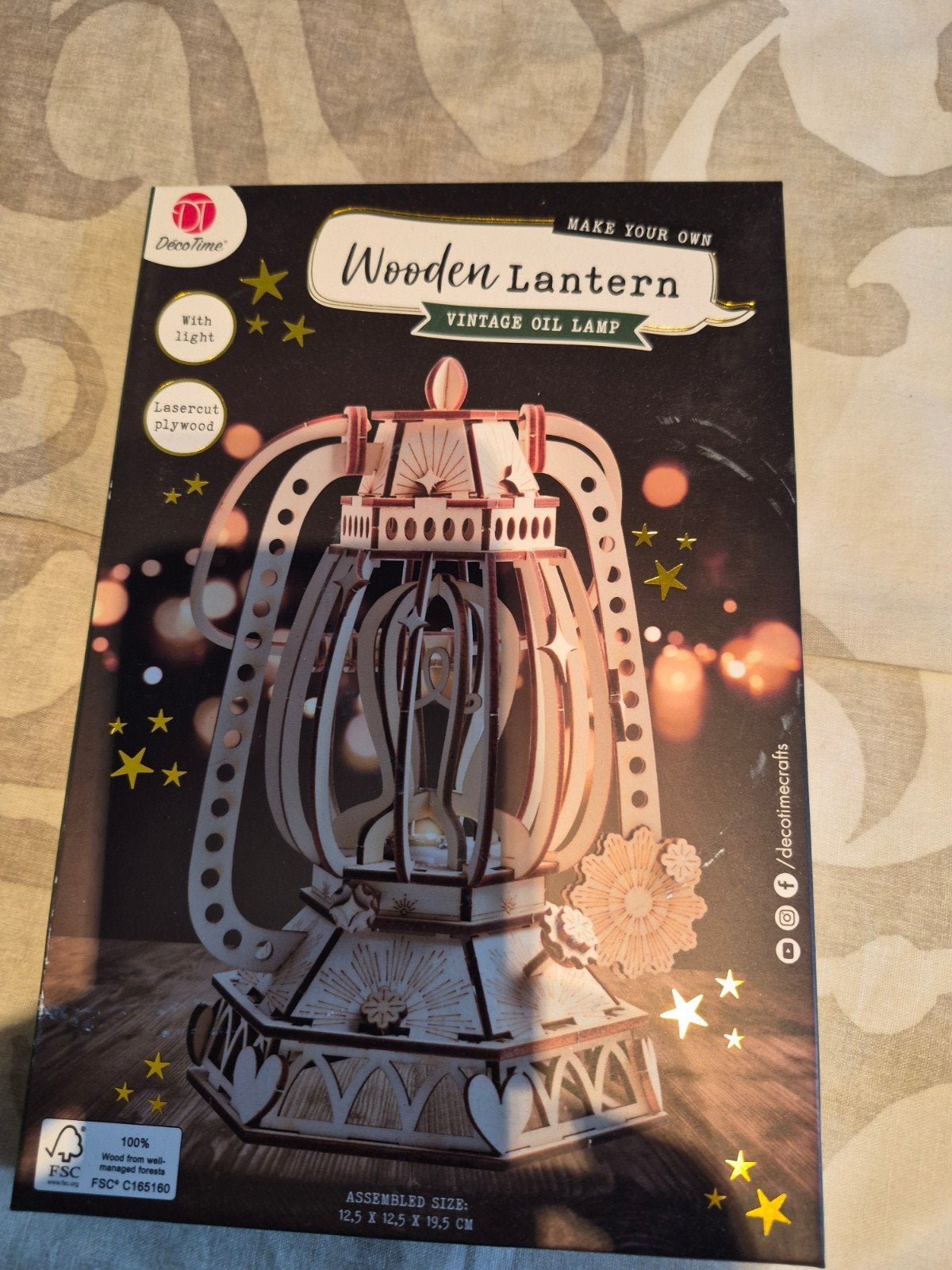 DIY Houten Lantaarn met Licht - Vintage Olie Lamp, Ophalen, Nieuw, Hout, Overige merken