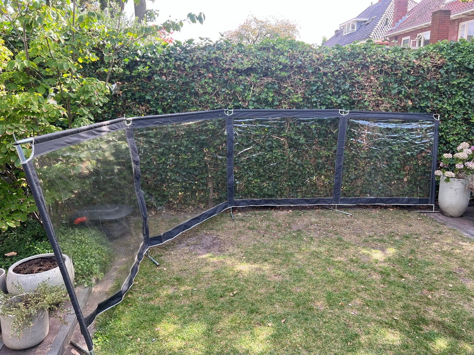 Windscherm camping 6 meter lang en 1,30 meter hoog, Ophalen, Gebruikt