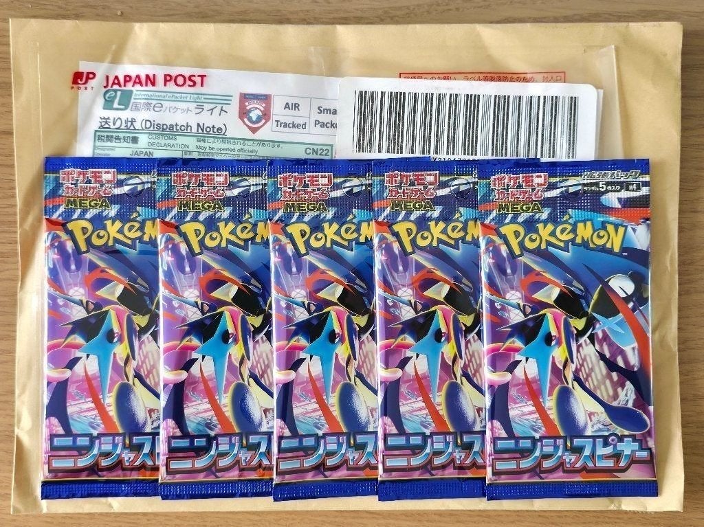 5 Japanse Pokémon MEGA M4 Ninja Spinner booster packs Sealed, Ophalen of Verzenden, Nieuw, Booster