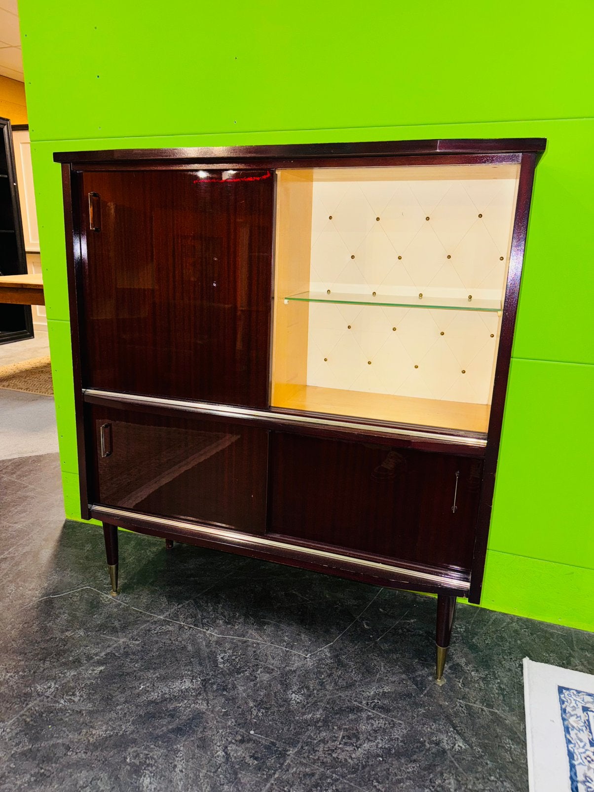 Retro vintage vitrinekast barkast barmeubel, Ophalen of Verzenden