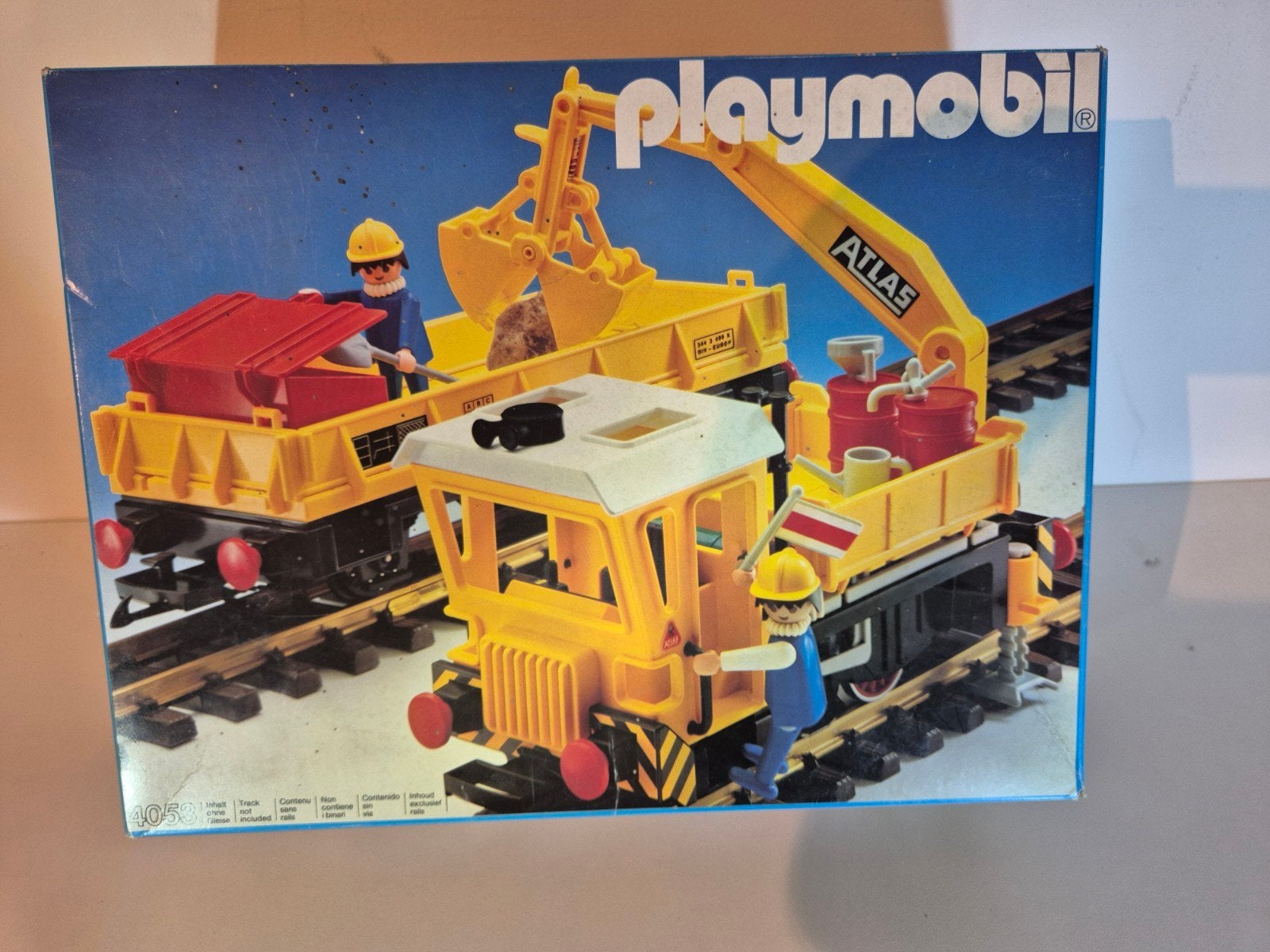 Playmobil Werk Trein met Doos - Set 4053, Gebruikt, Complete set, Voertuig, Ophalen of Verzenden