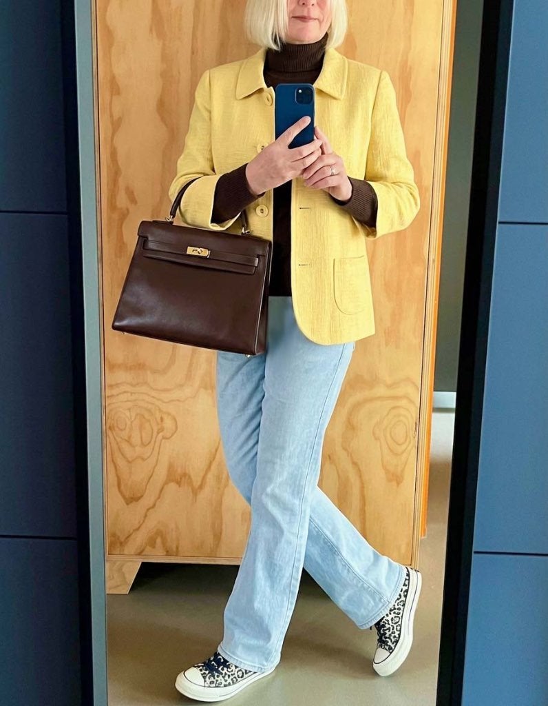 Elegant! vintage blazer LEBEK collection 60's vibe - mt 42, Geel, Maat 42/44 (L), Betty Barclay, Ophalen of Verzenden