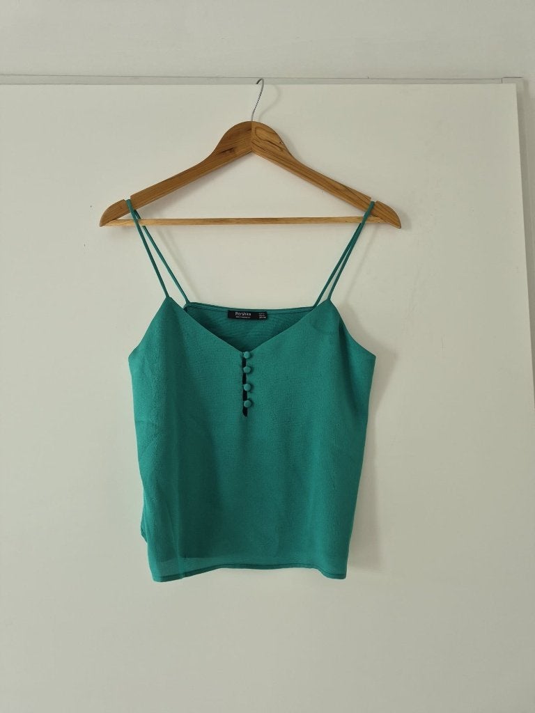 Top Bershka maat S dames - groen, Zo goed als nieuw, Groen, Bershka, Ophalen of Verzenden
