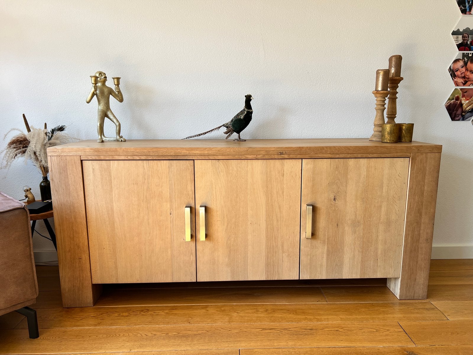 Massief eiken dressoir met softclose deuren, Gebruikt, 150 tot 200 cm, Eikenhout, Ophalen of Verzenden