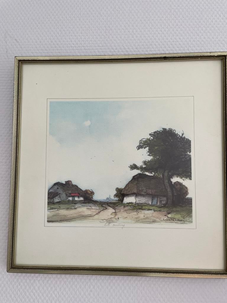 Dirk Baksteen - Mulle Zandweg (32x32 cm), Ets, Ophalen of Verzenden, Gesigneerd, Landschap