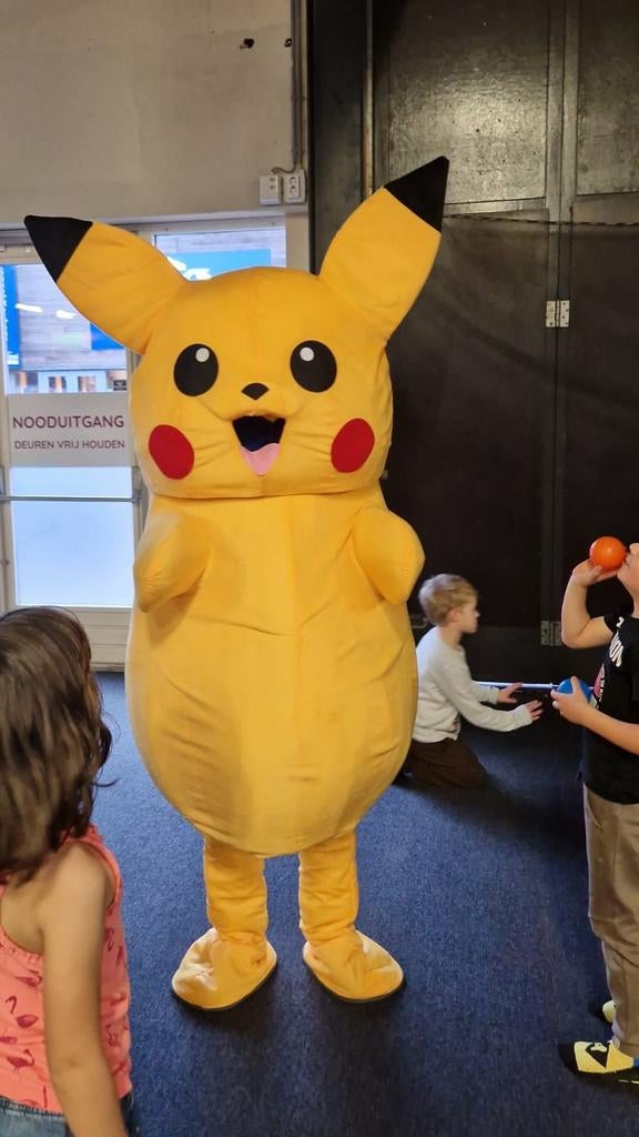 Te huur Pikachu mascotte kostuum - Maat L, Ophalen of Verzenden, Gebruikt, Pak of Jurk