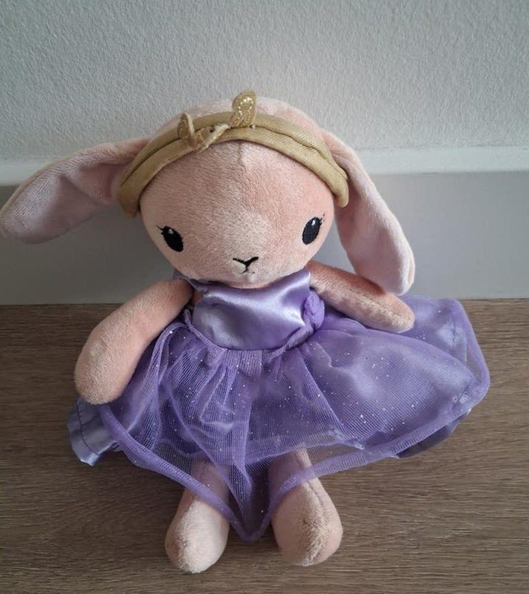 Knuffel konijn ballerina H&M paars jurk rok L328, Ophalen of Verzenden, Zo goed als nieuw, Konijn