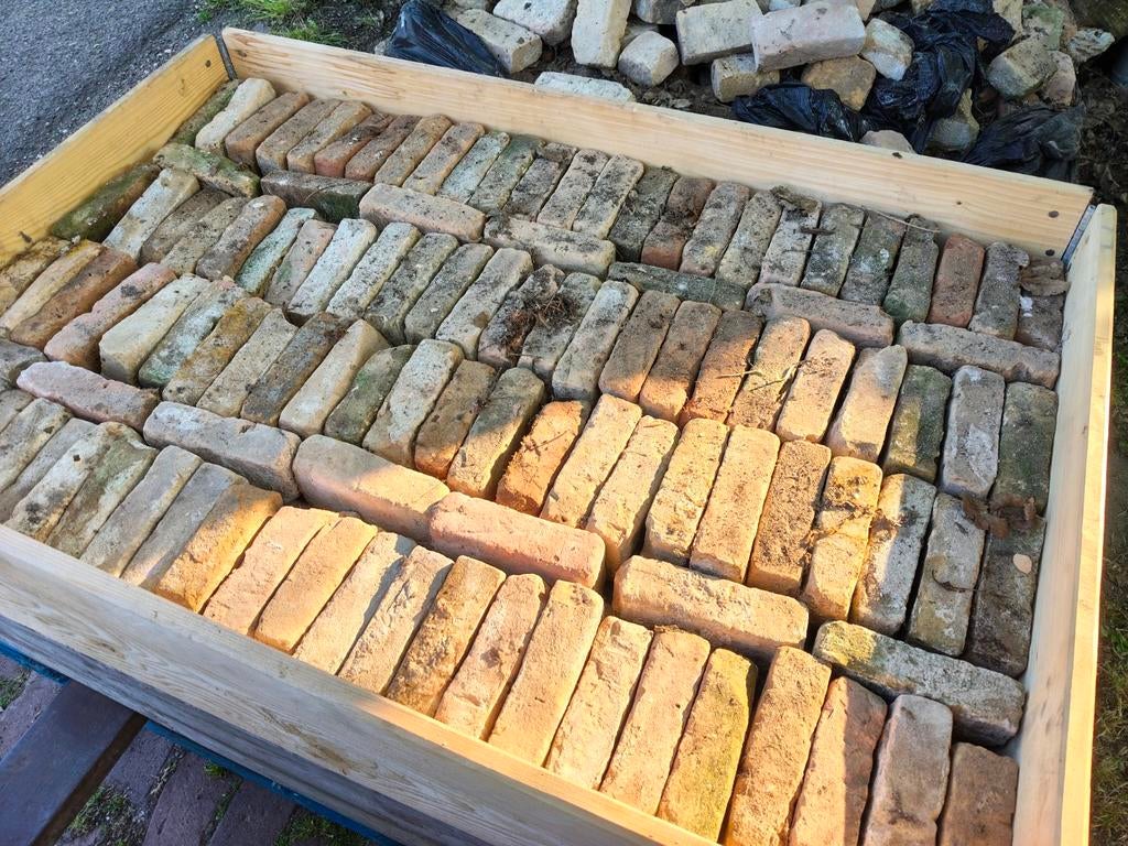 Oude ijsselsteentjes , geel en appelbloesem, Ophalen of Verzenden, Gebruikt, Bakstenen