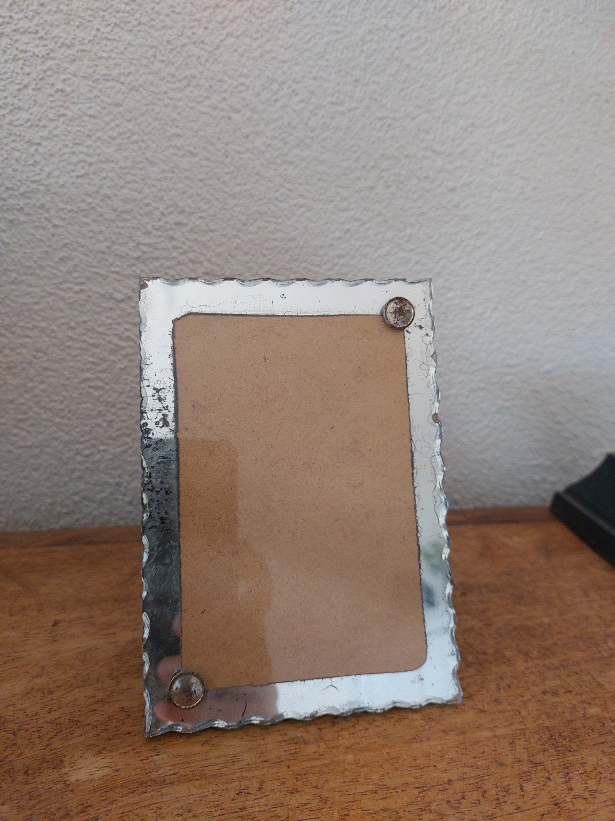 Antiek fotolijstje met spiegelrand, Ophalen of Verzenden