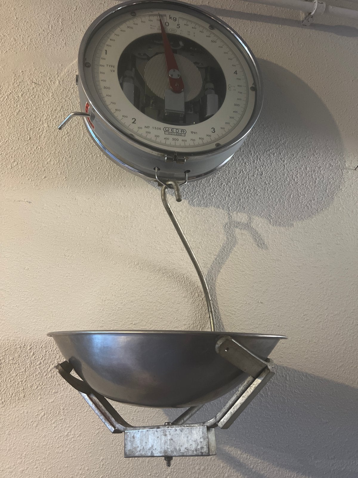 Vintage WEDA Holland  weegschaal - 5 kg, Ophalen, Gebruikt, Hangweegschaal, Minder dan 50 kg