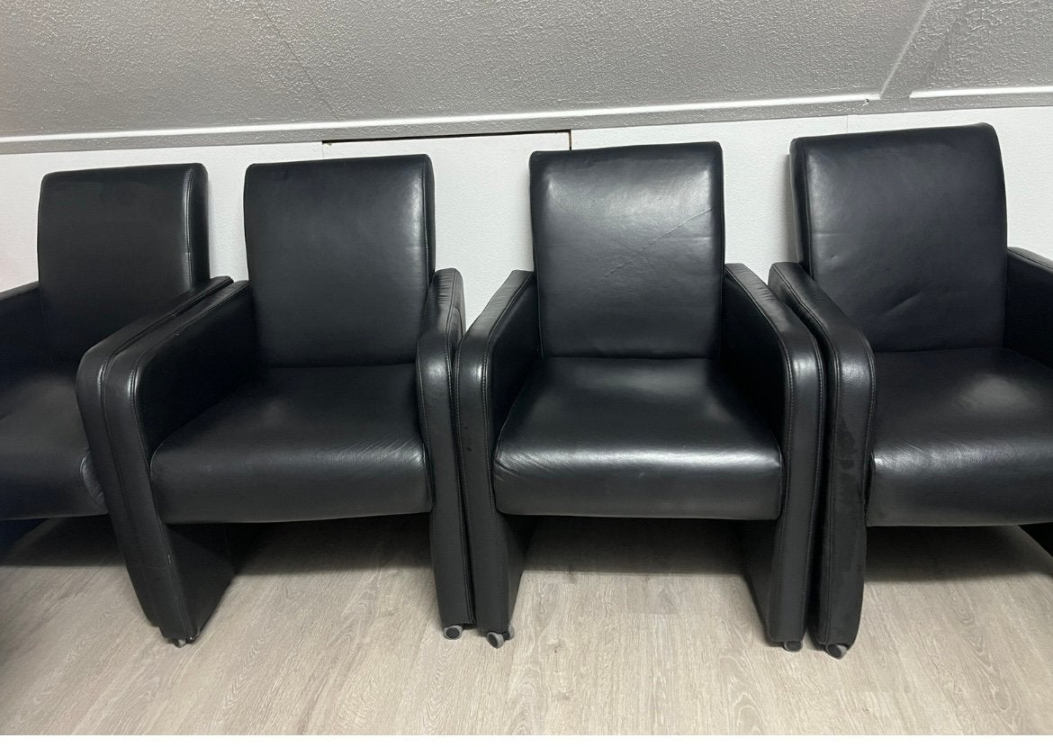 4 leren eetkamer stoelen, Huis en Inrichting, Stoelen, Bruin, Leer, Ophalen of Verzenden, Zo goed als nieuw
