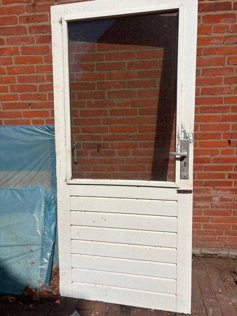 Houten buitendeur 201,5x92,5, Ophalen, Gebruikt, 80 tot 100 cm, Buitendeur