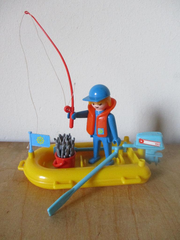 Playmobil 3574 visser in geel bootje, vintage, Ophalen of Verzenden, Gebruikt, Complete set
