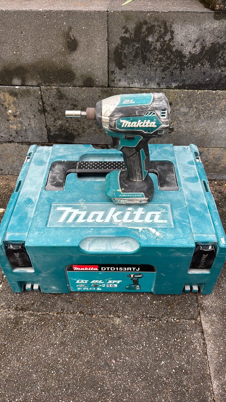 Makita 18v slag schroevendraaier DTD153 + Mbox met inlay, Doe-het-zelf en Verbouw, Gereedschap | Boormachines, Ophalen, Gebruikt