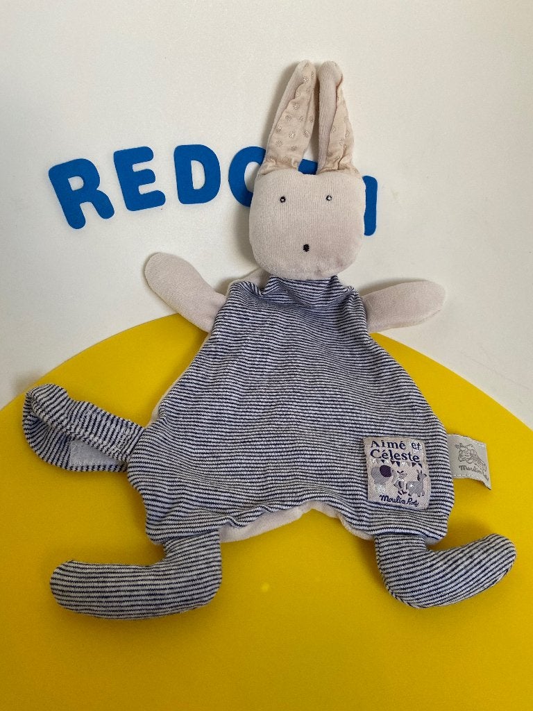 K2302 moulin roty doekje konijn, Kinderen en Baby's, Ophalen of Verzenden, Zo goed als nieuw, Konijn