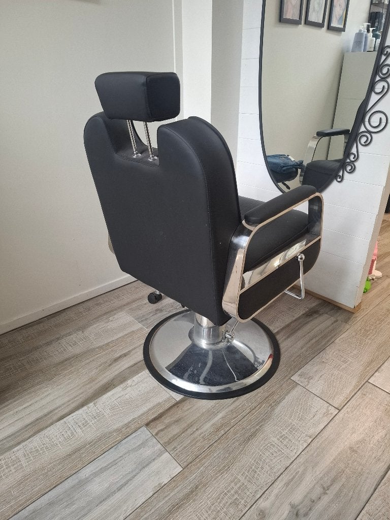 Barberstoel, Huis en Inrichting, Stoelen, Ophalen, Barberstoel, Zwart, Zo goed als nieuw