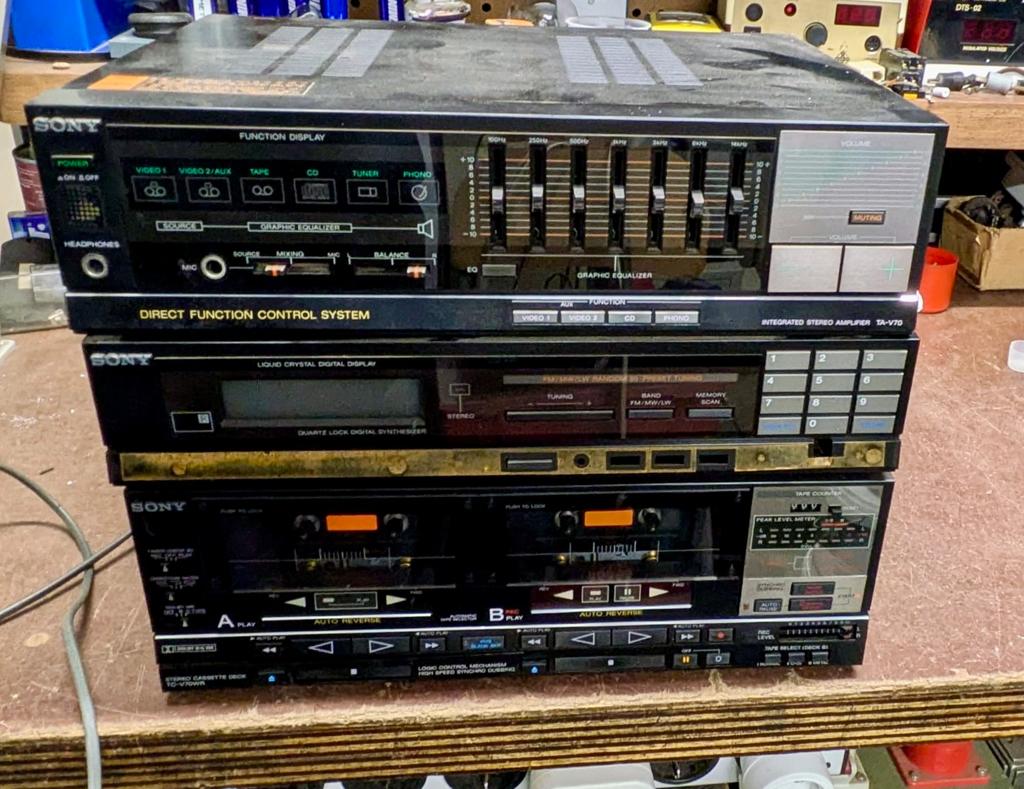 Sony vintage stereo set jaren 80 - niet getest, Audio, Tv en Foto, Stereo-sets, Ophalen, Gebruikt, Cassettedeck, Losse componenten