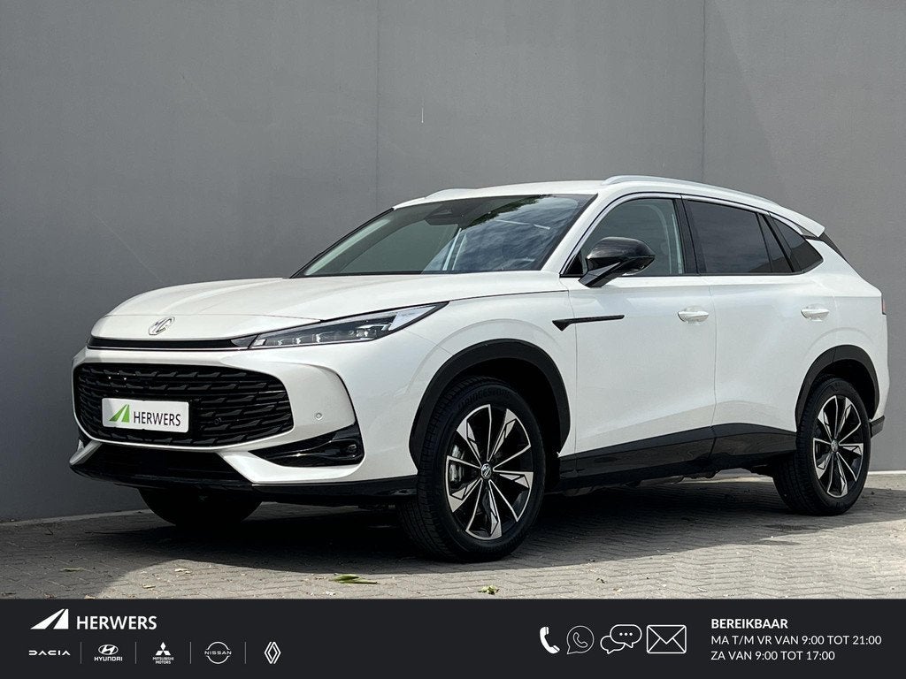 MG HS 1.5 Full Hybrid+ Luxury / Fabrieksgarantie tot 12-2032, Auto's, MG, Gebruikt, 4 cilinders, Wit, Bedrijf