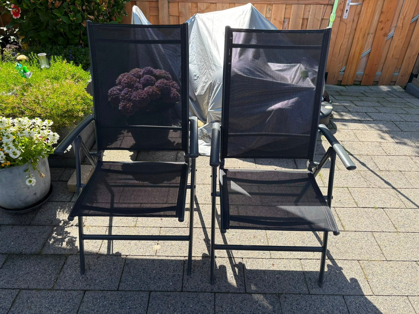 2 verstelbare tuinstoel, Ophalen, Zo goed als nieuw, Aluminium