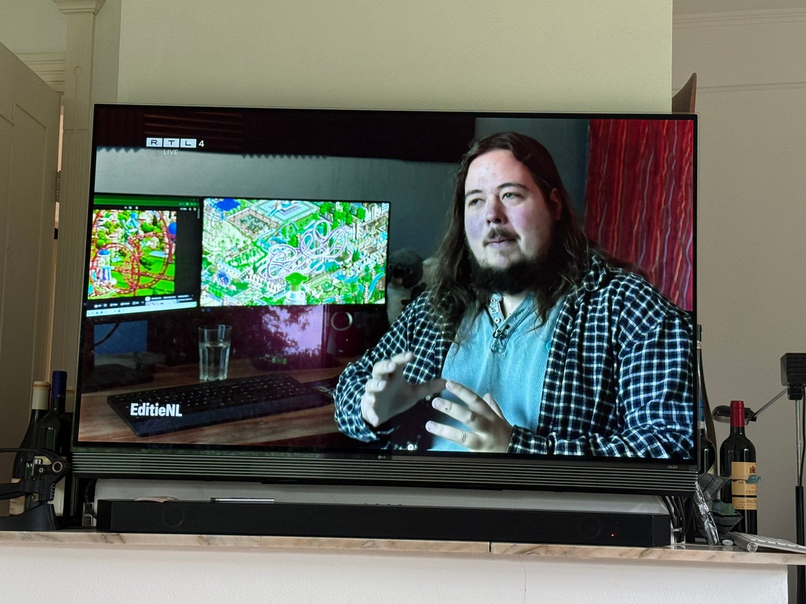 Lg oled tv 55 inch en soundbar en achterboxen woofer, Ophalen, Gebruikt, 100 cm of meer, 4k (UHD)