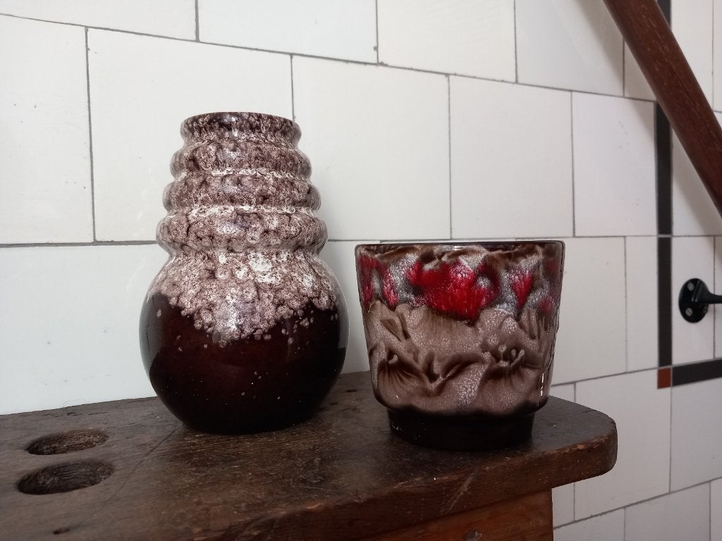 mooie set van fat lava bloempot en W. Germany vaas, Antiek en Kunst, Antiek | Keramiek en Aardewerk, Ophalen of Verzenden