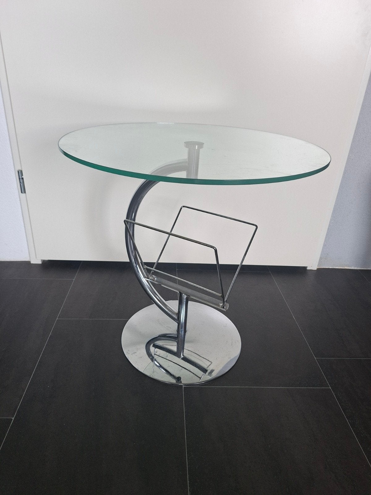 Kokoon design glazen bijzettafel, Gebruikt, Rond, 55 tot 75 cm, Glas