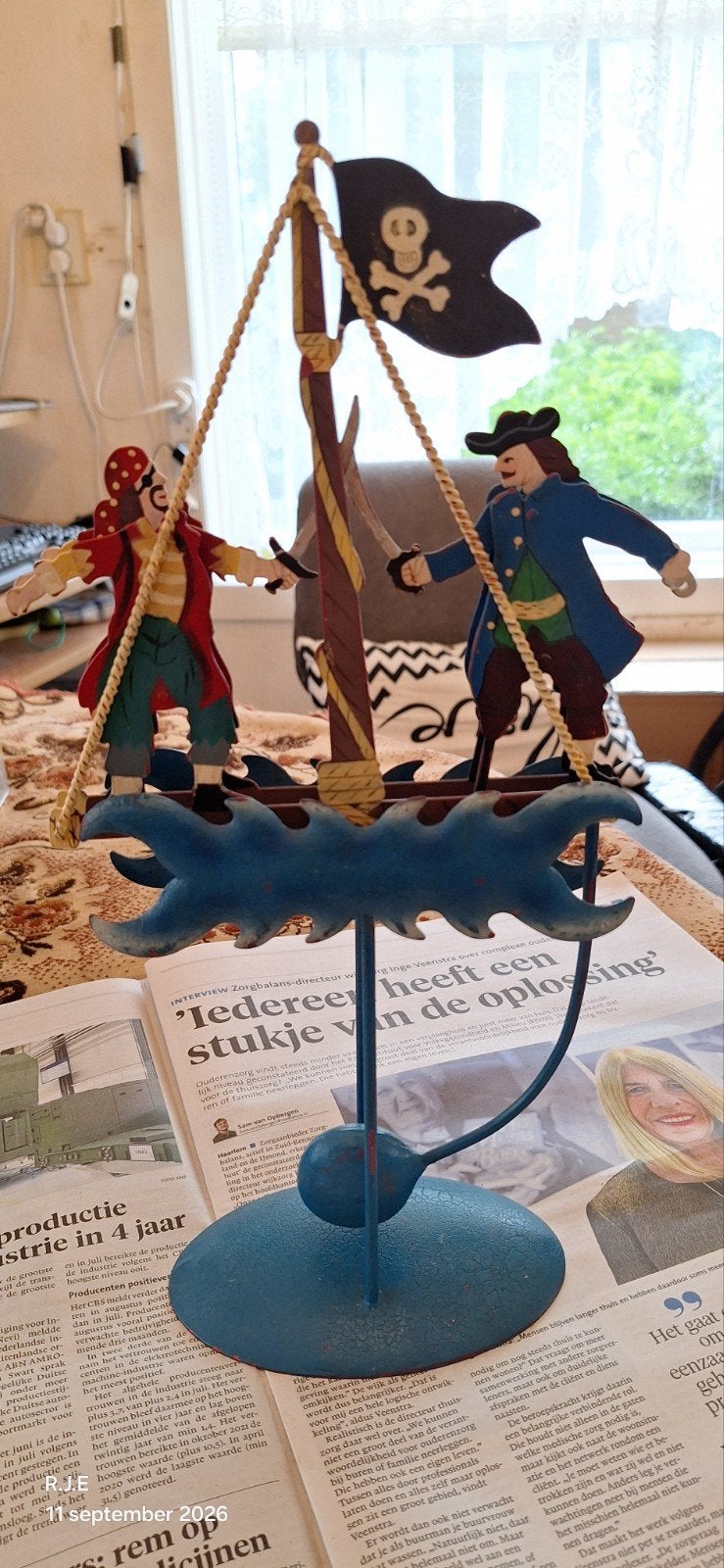 Mooi handgemaakt piratenschip decoratie, Ophalen