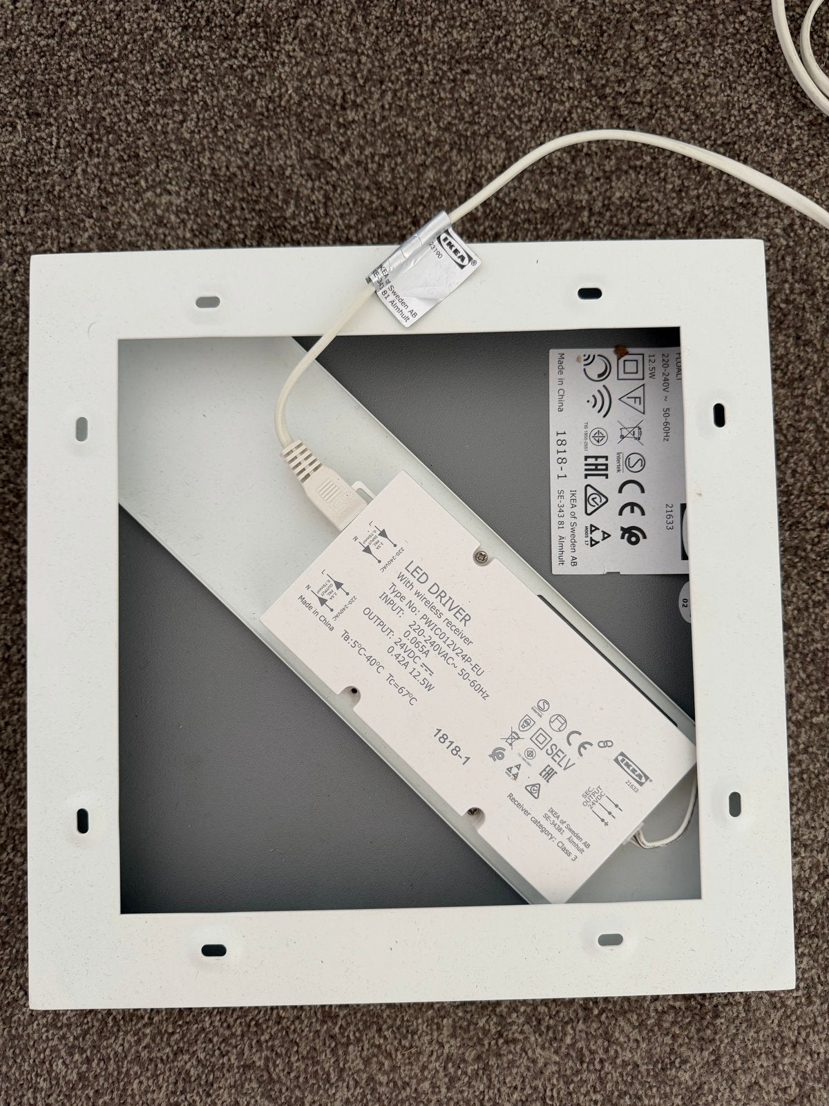 IKEA Floalt LED panelen - 2 stuks, Metaal, Wit, Gebruikt, Dimbaar