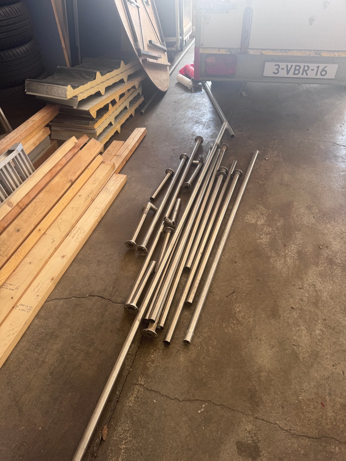RVS buizen met hoeken en connectoren, Doe-het-zelf en Verbouw, Metalen, Ophalen of Verzenden, Gebruikt, Overige metalen