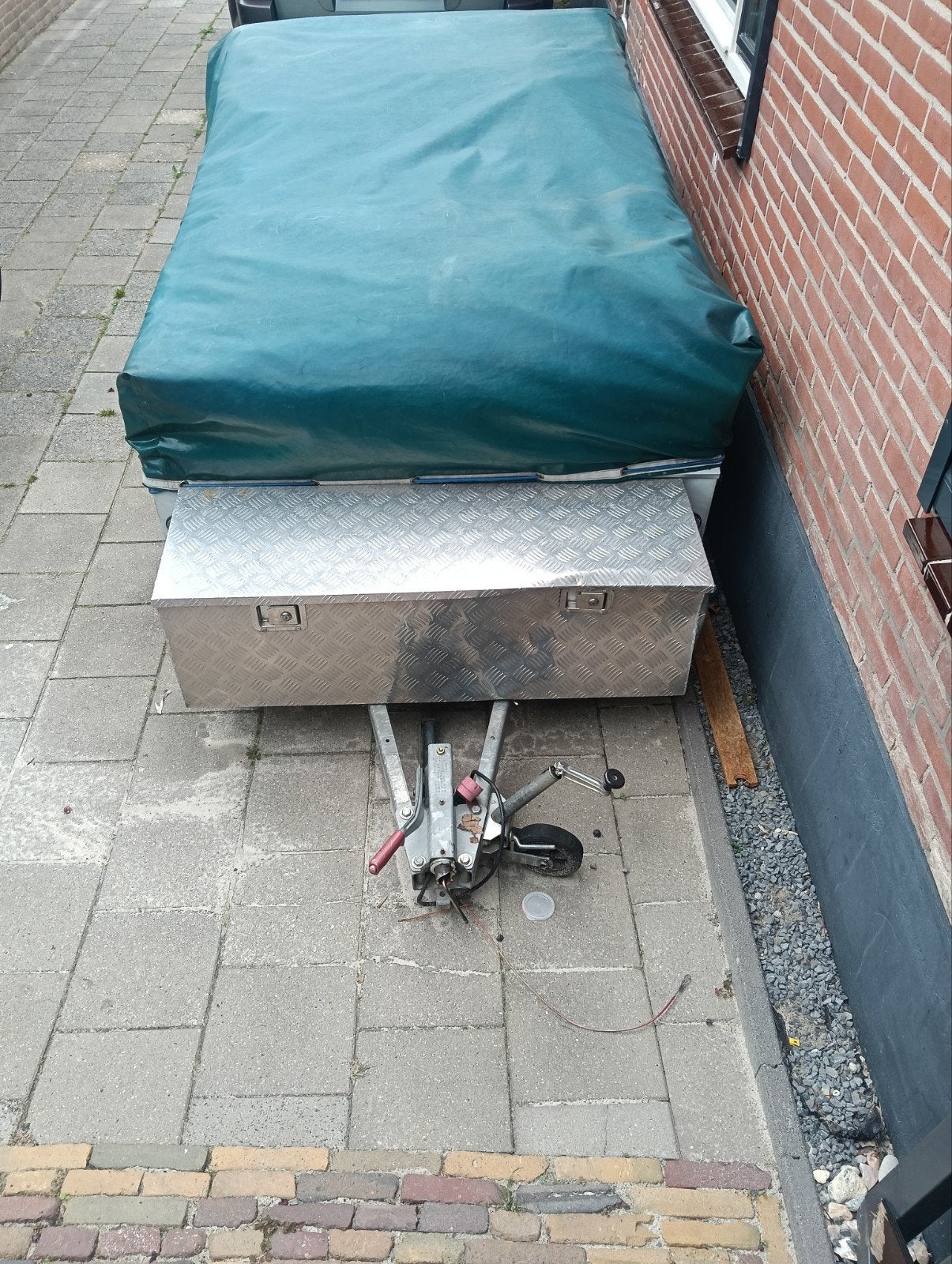 Dekzeil voor vouwwagen of aanhangwagen - 2.20x1.45x0.40m, Ophalen of Verzenden, Gebruikt