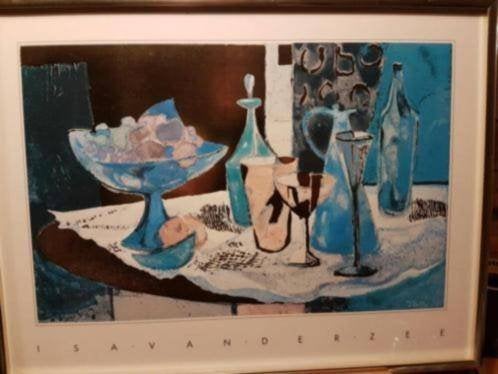 Litho Isa van der Zee flessen en fruitschaal, Antiek en Kunst, Kunst | Litho's en Zeefdrukken, Ophalen