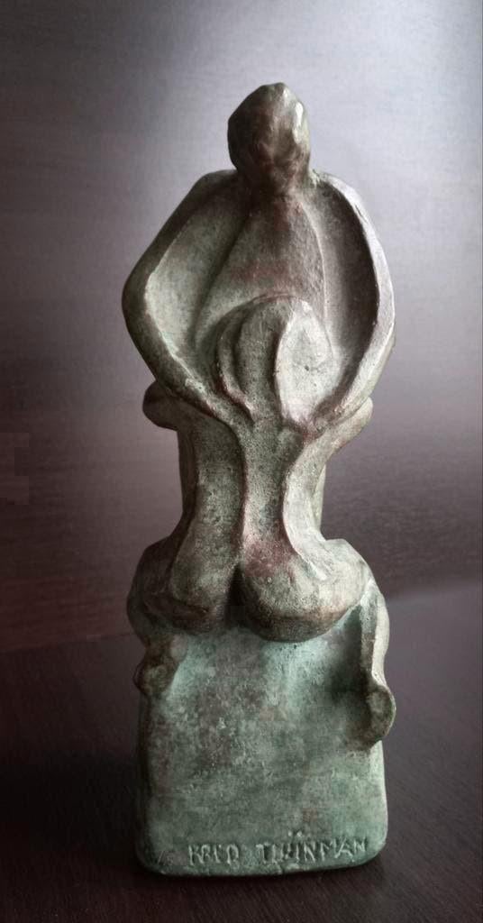 Brons beeld abstract Hot Hartstocht Fred Tuynman 1981, Antiek en Kunst, Antiek | Koper en Brons, Ophalen of Verzenden, Brons