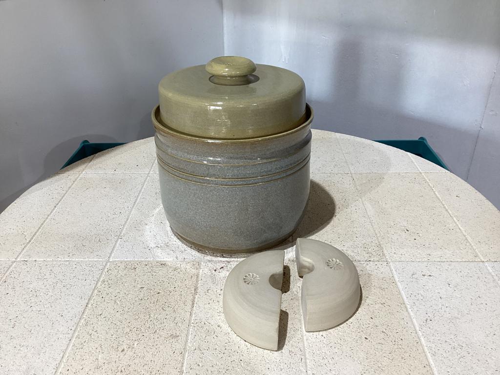 Zuurkoolpot 2,5 liter - mintgroen, Keramiek, Overige typen, Nieuw, Ophalen of Verzenden