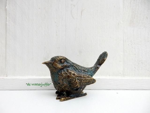 232* Bronzen winterkoning (Boven €75 geen verzendkosten}, Ophalen of Verzenden, Nieuw, Overige materialen, Dierenbeeld