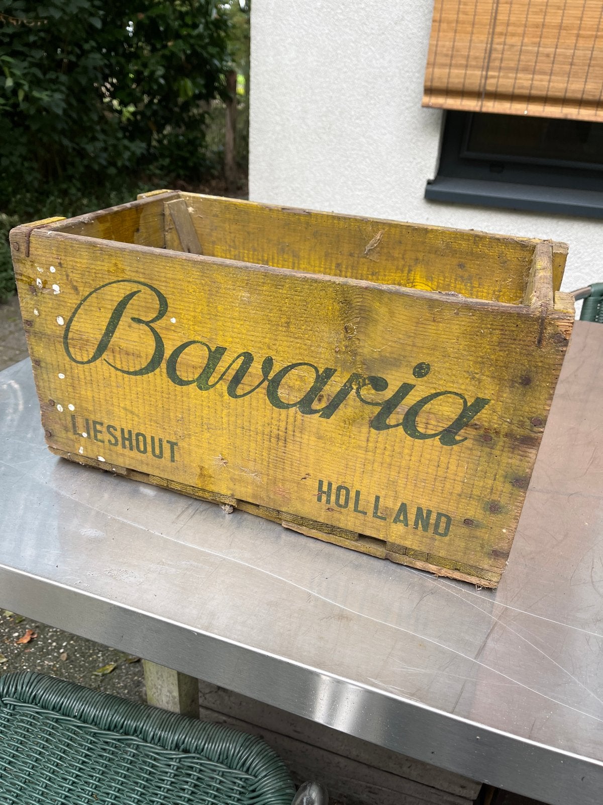 Vintage Bavaria bierkrat - Decoratieve houten kist, Gebruikt, 50 tot 100 cm, Ophalen of Verzenden, 5 – 50