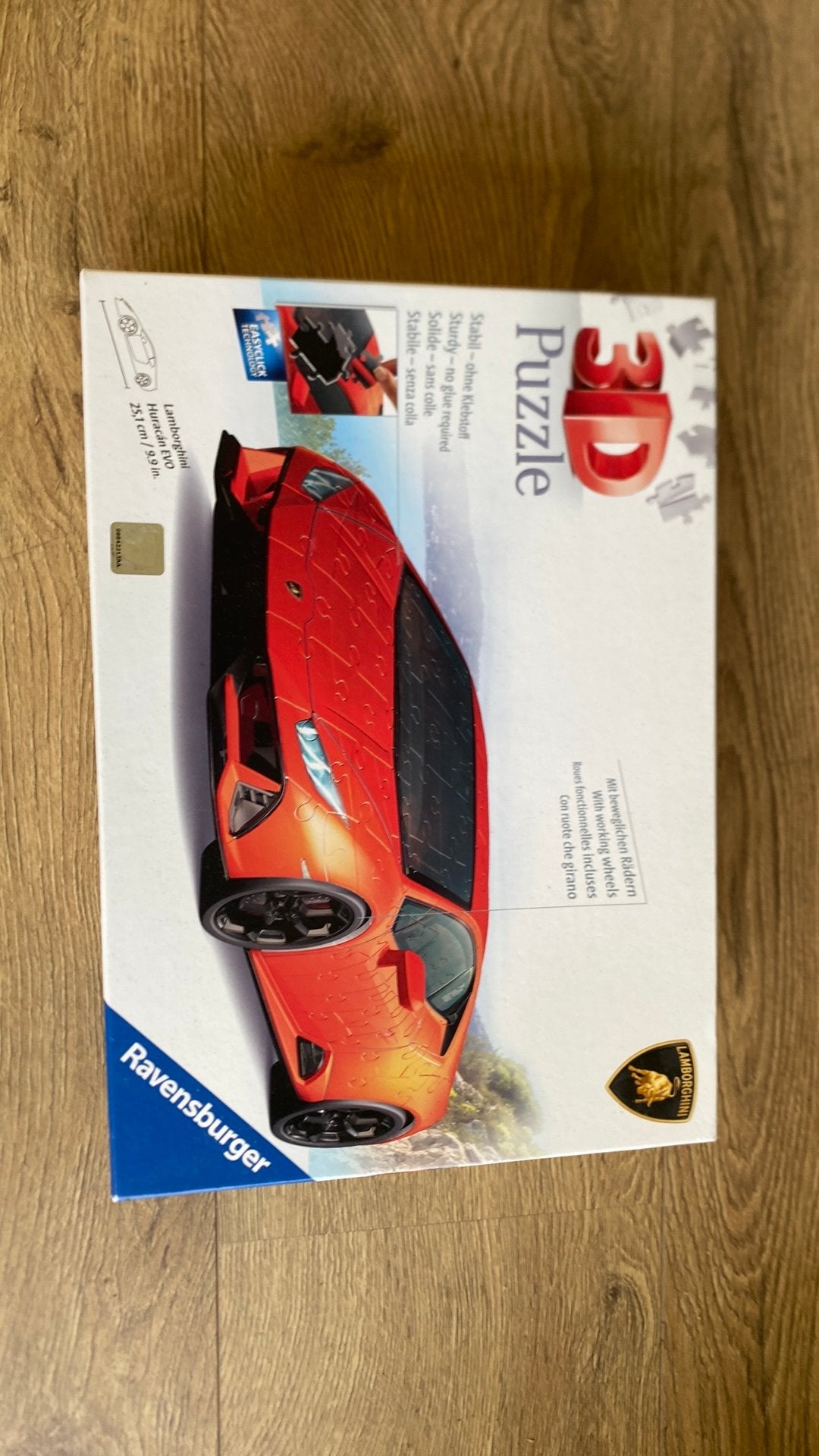 Ravensburger Lamborghini Huracan EVO 3D Puzzel, Hobby en Vrije tijd, Ophalen, Minder dan 500 stukjes, Zo goed als nieuw, Rubik's of 3D-puzzel