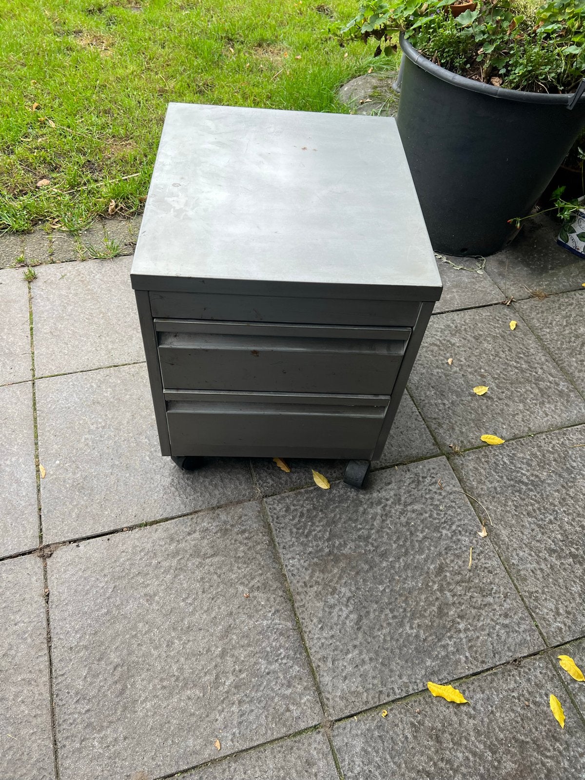 Metalen ladeblok op wieltjes voor onder bureau, Minder dan 50 cm, Gebruikt, Ophalen of Verzenden, 3 of 4 laden