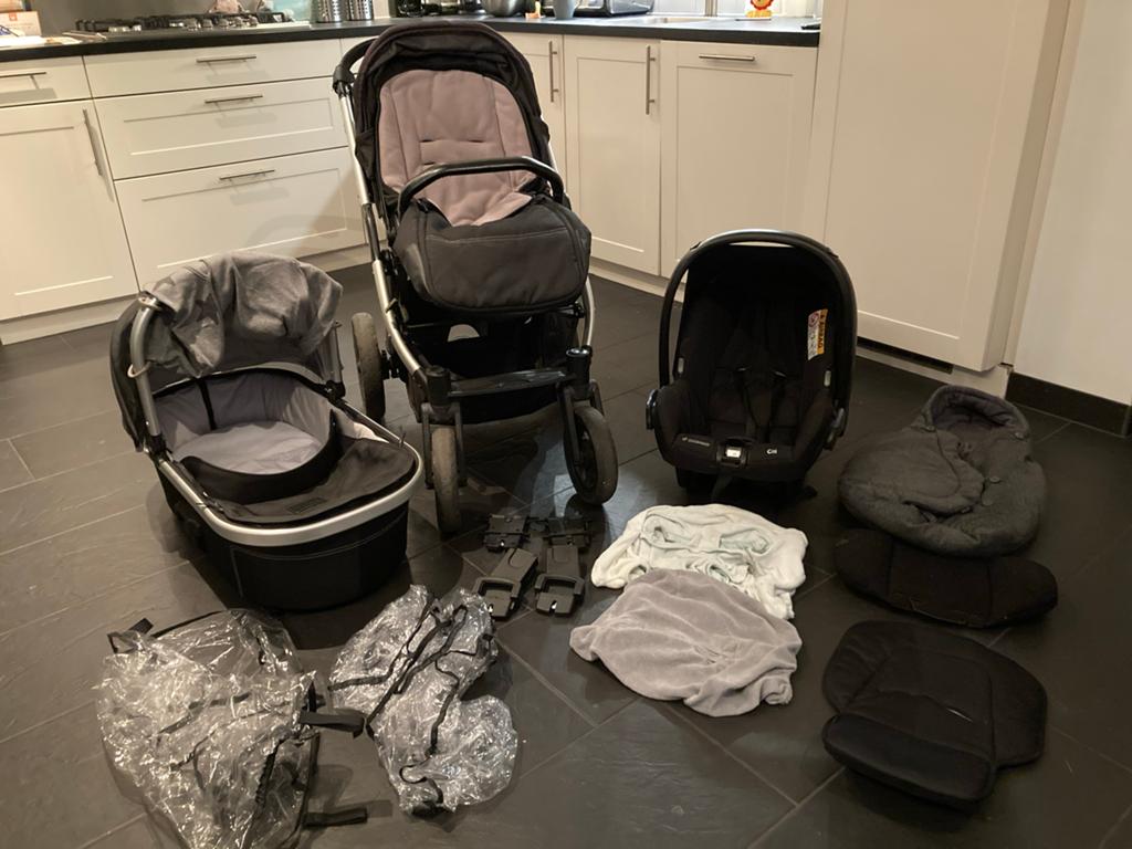 Mutsy Transit Kinderwagen met Oyster Ride Meerijplankje, Kinderen en Baby's, Kinderwagens en Combinaties, Ophalen, Gebruikt, Combiwagen