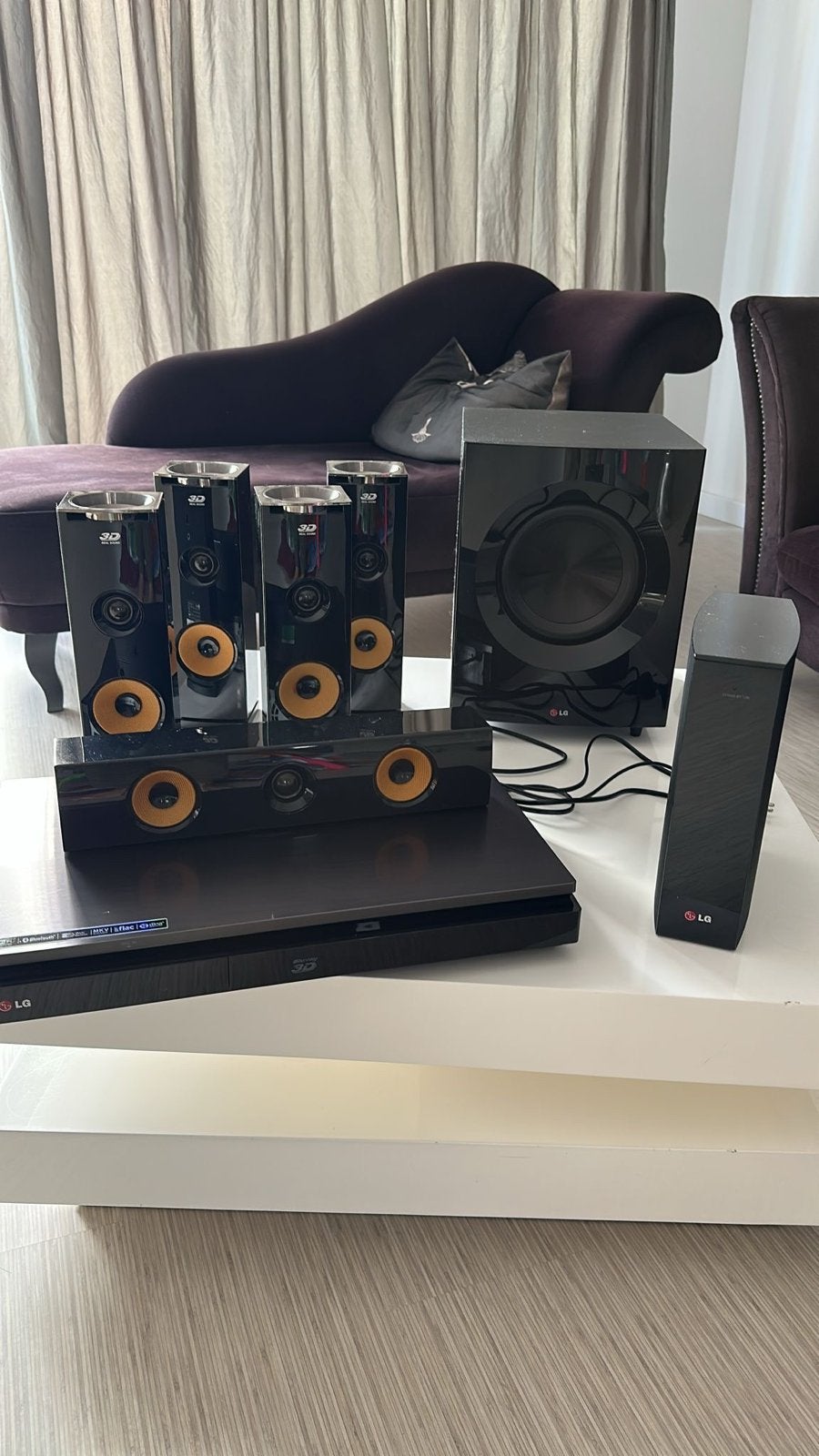 LG Home Cinema Set met Blu-ray speler en 5.1 geluid, Audio, Tv en Foto, Home Cinema-sets, Ophalen, Gebruikt, 5.1-systeem, Blu-ray-speler