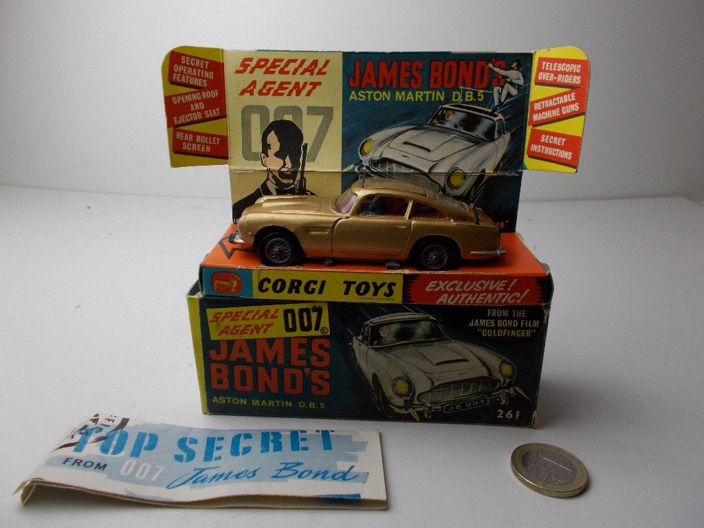 1965 Corgi Toys 261 ASTON MARTIN DB5 JAMES BOND+DOOSJES! -D-, Hobby en Vrije tijd, Ophalen of Verzenden, Zo goed als nieuw, Auto