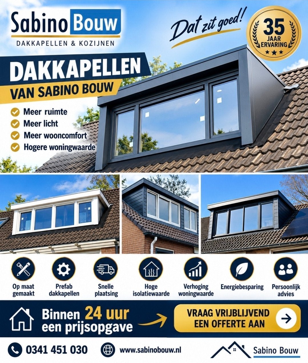 Dakkapel zonder Aanbetaling!..vanaf € 150 ,- per maand!.