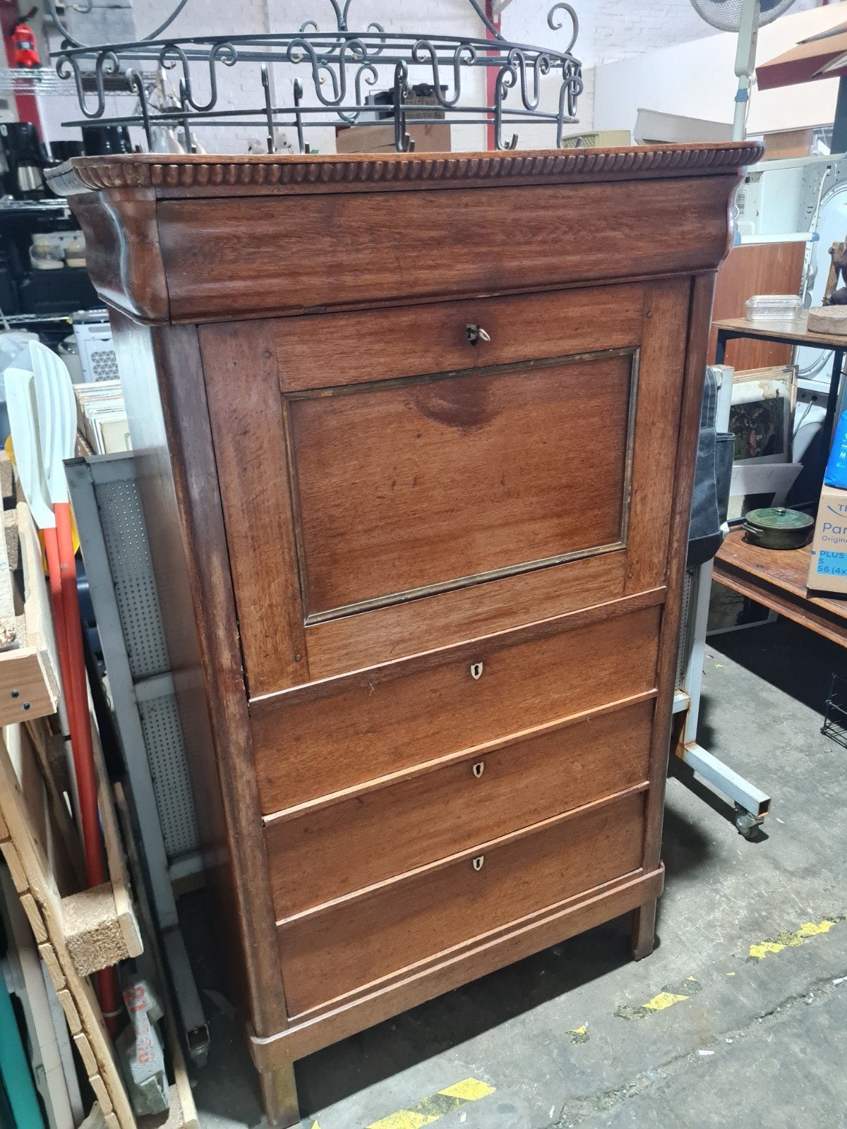 Antiek secretaire bureau met lades 101x44x165 cm, Ophalen