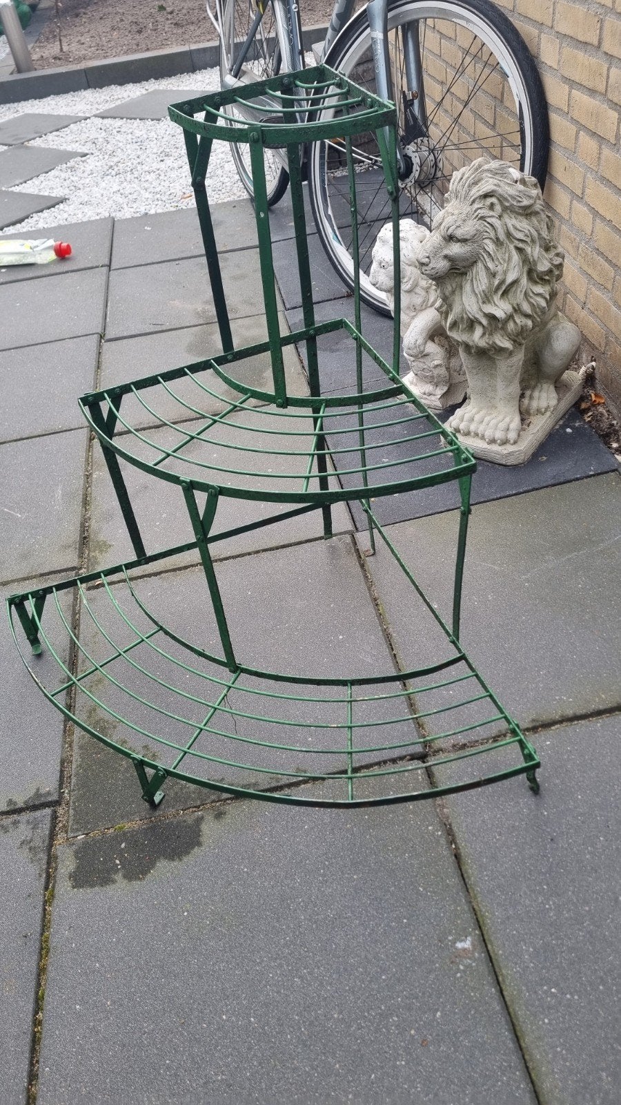 Groene metalen plantenrek voor binnen of buiten, Tuin en Terras, Ophalen, Gebruikt, 60 cm of meer, Metaal