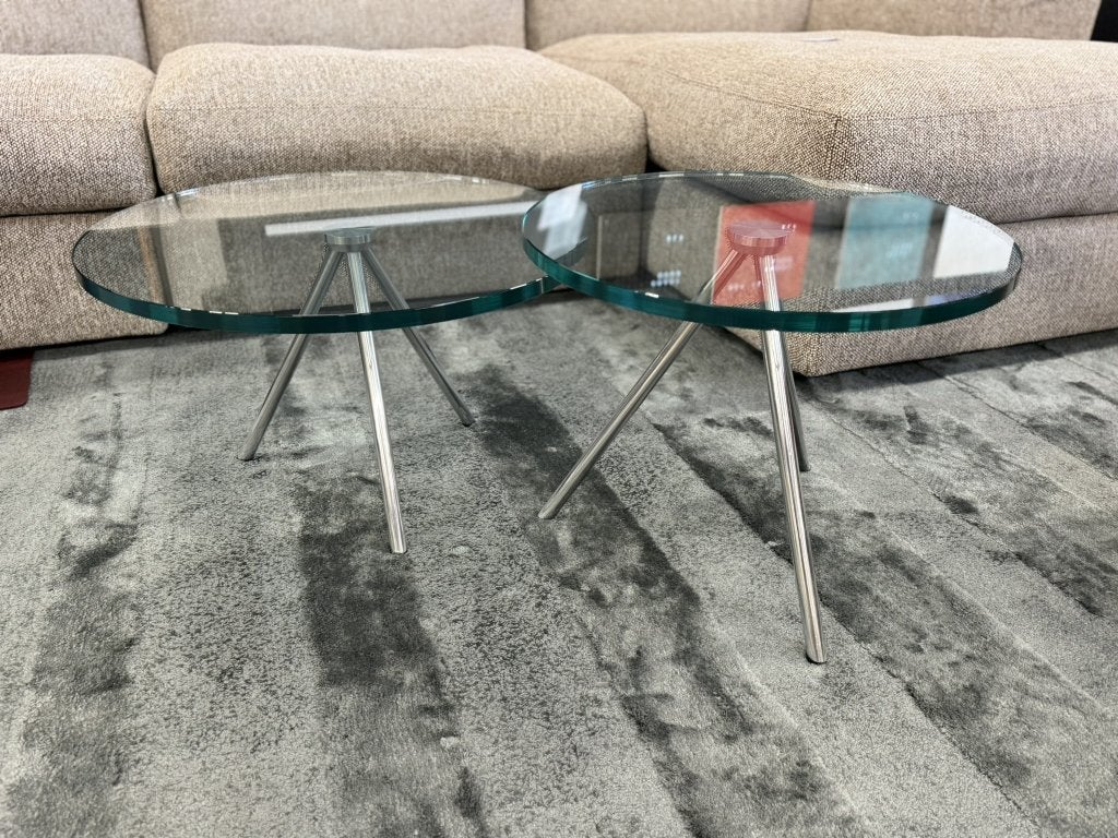2 Nieuw Beek Maupertuus Salontafelset Glas Design Tafel, 100 tot 150 cm, Rond, Nieuw, Glas