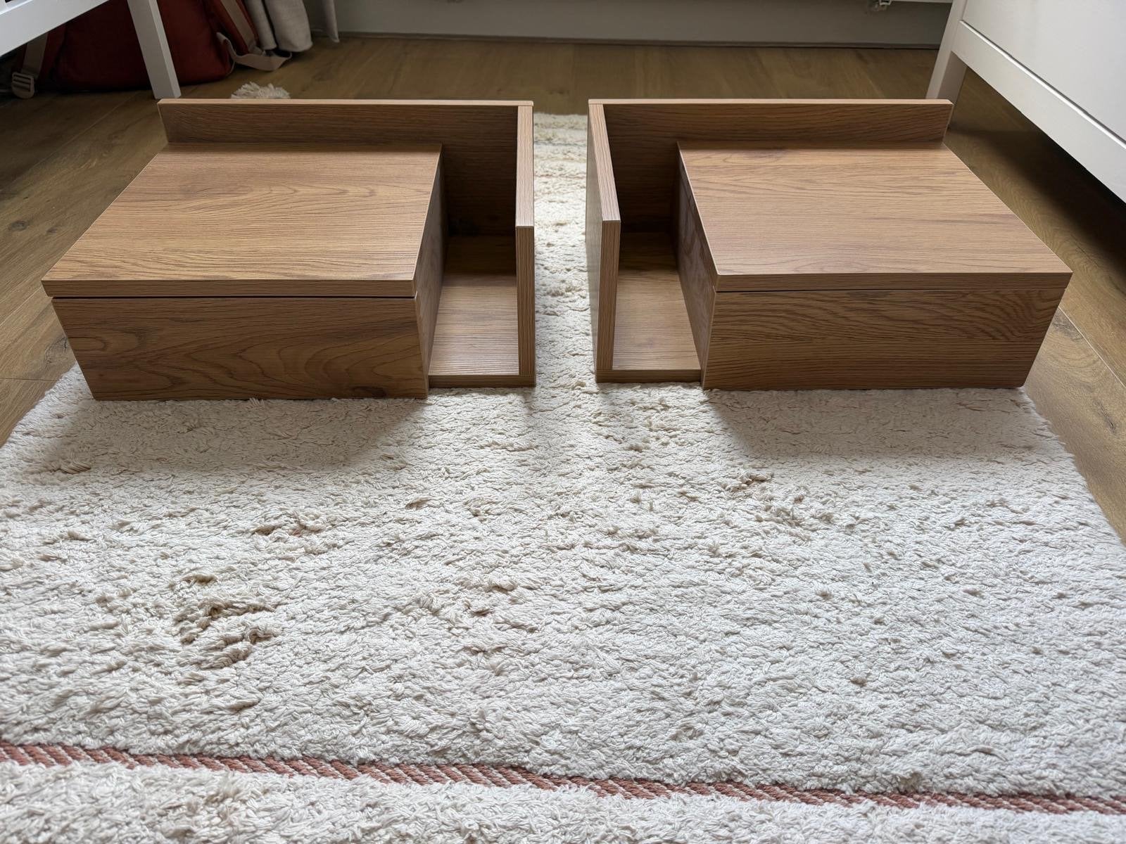 2x by fonQ Zoey Nachtkastje met Lade - Wilde Eiken Look, Ophalen, Minder dan 45 cm, Nieuw, Minder dan 55 cm