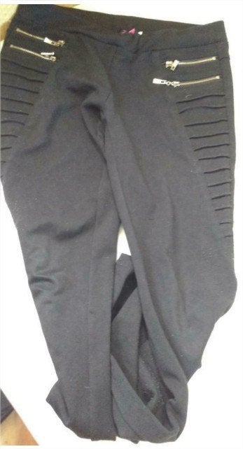 Zwarte legging broek Fanny Look met ritsjes, ca. maat 164, Broek, Meisje, Fanny Look, Ophalen of Verzenden