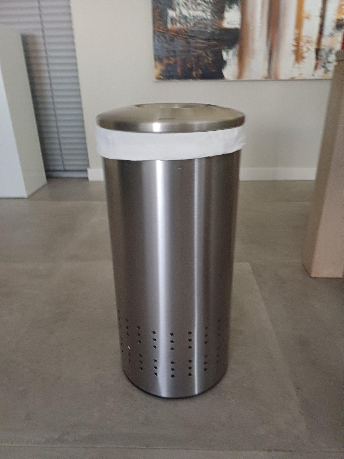 Rvs Brabantia wasbox met linnen uitnembare binnenzak, 40 liter of meer, Ophalen, Gebruikt, Rvs