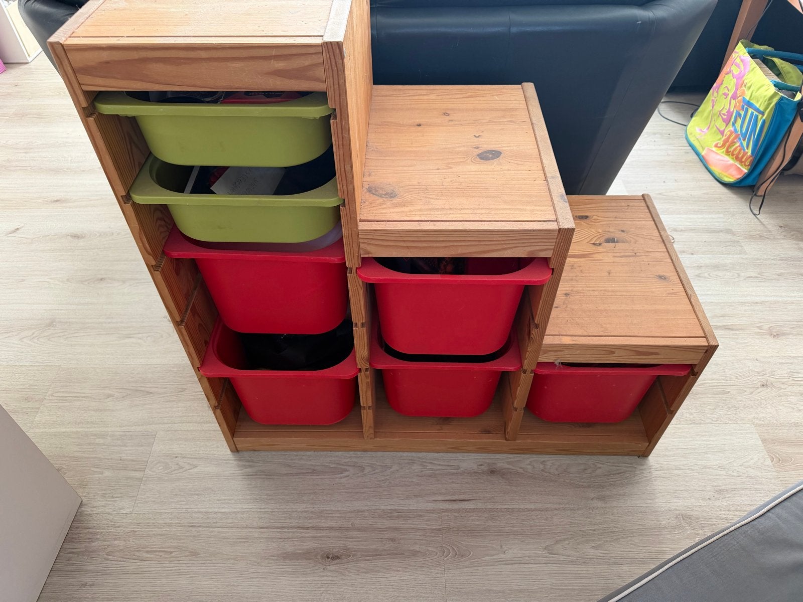 Houten opbergkast met bakken - ideaal voor speelgoed, Ophalen, Gebruikt, Kast