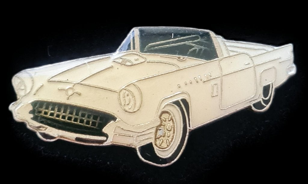 Ford Thunderbird pin- cremekleur- zwart epoxy uitvoering, Verzenden, Nieuw, Transport, Speldje of Pin