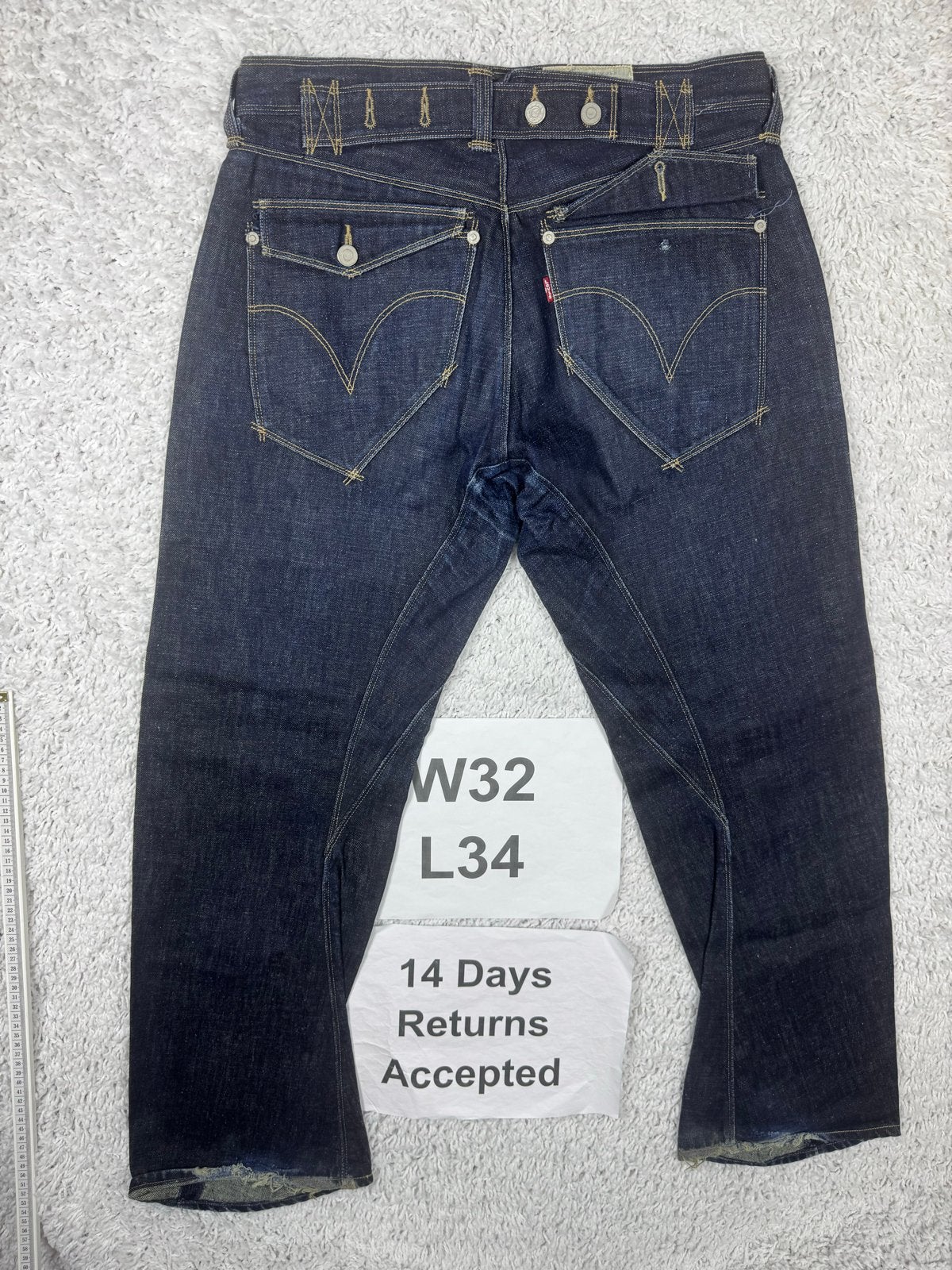 Levi's Engineered Jeans Buckle 1999 Twisted Leg Y2K W32 L34, Blauw, W32 (confectie 46) of kleiner, Ophalen of Verzenden, Zo goed als nieuw